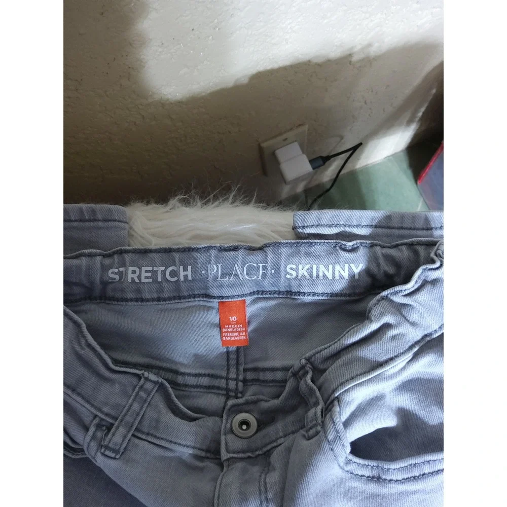 The Childrens Place Boys Skinny Stretch Jeans Gray Size 10 Adjustable Waist
